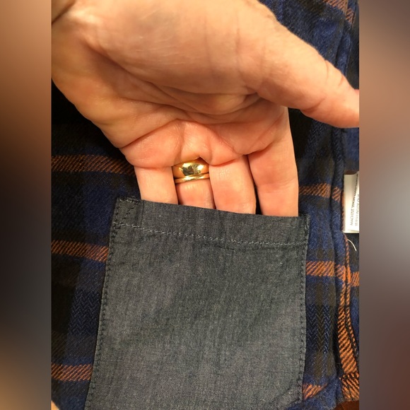 NWT PrAna Golden Canyon Blue/Burnt Orange/Black Snap Flannel Rich Sapphire - Picture 13 of 13